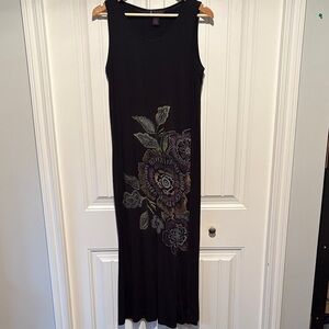 Black Model France Floral Maxi Dress